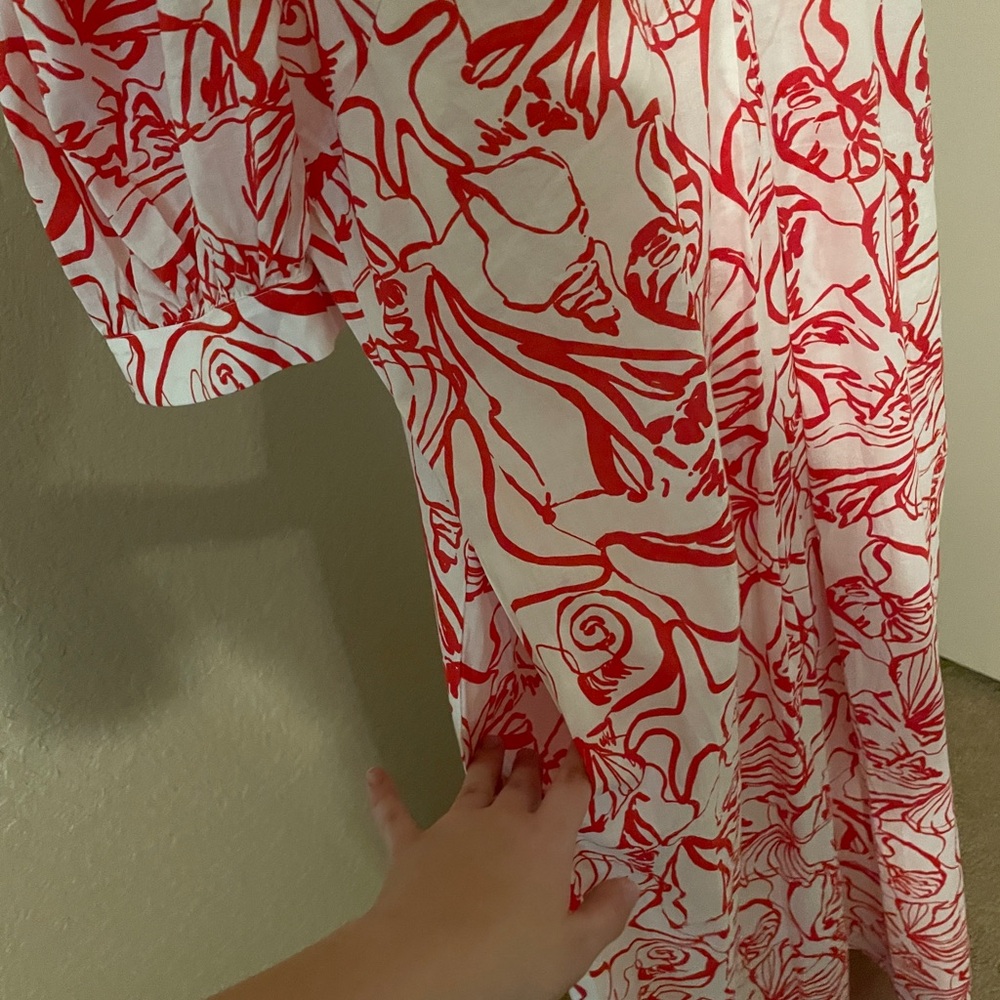 Elegant Red Seashell Maxi Dress - Picture 7 of 10